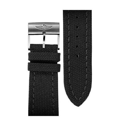 breitling 22mm black canvas strap 101w